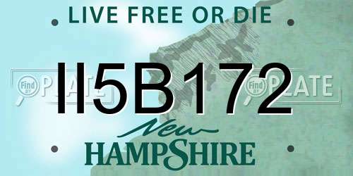 II5B172 New Hampshire License Plate