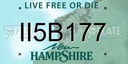 II5B177 New Hampshire License Plate