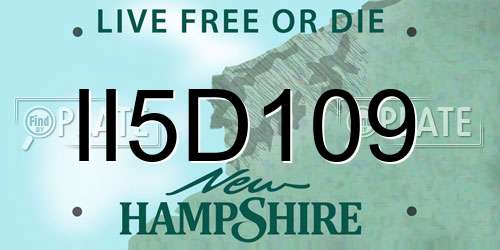 II5D109 New Hampshire License Plate
