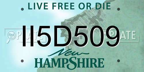 II5D509 New Hampshire License Plate