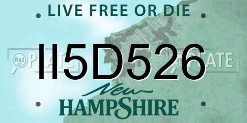 II5D526 New Hampshire License Plate