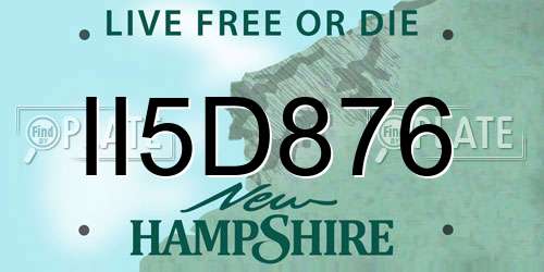 II5D876 New Hampshire License Plate