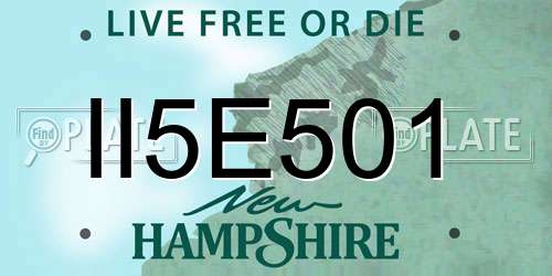 II5E501 New Hampshire License Plate