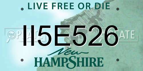 II5E526 New Hampshire License Plate