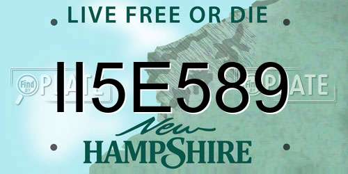 II5E589 New Hampshire License Plate
