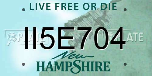 II5E704 New Hampshire License Plate
