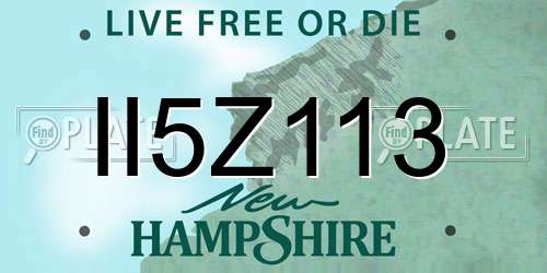 II5Z113 New Hampshire License Plate