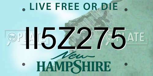 II5Z275 New Hampshire License Plate