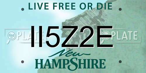 II5Z2E New Hampshire License Plate