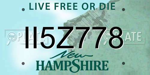 II5Z778 New Hampshire License Plate