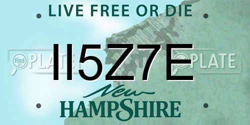 II5Z7E New Hampshire License Plate