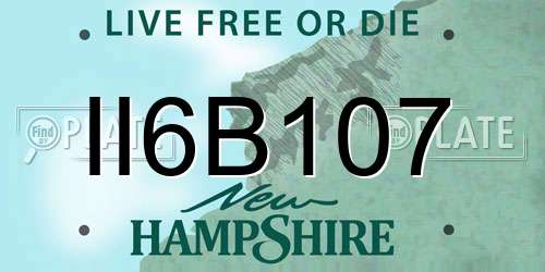 II6B107 New Hampshire License Plate