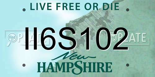 II6S102 New Hampshire License Plate