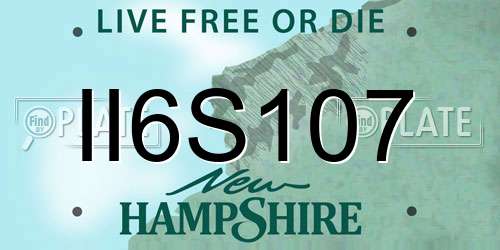 II6S107 New Hampshire License Plate
