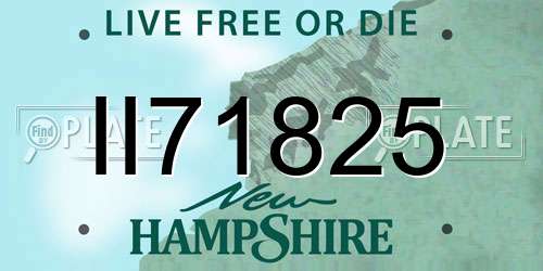 II71825 New Hampshire License Plate