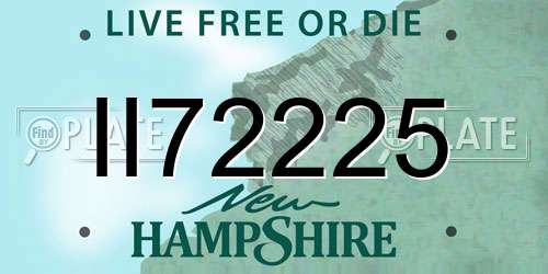 II72225 New Hampshire License Plate