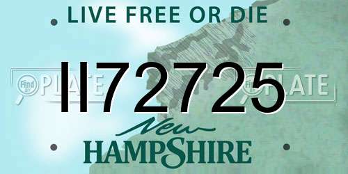 II72725 New Hampshire License Plate