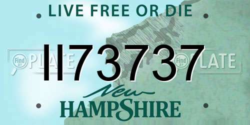 II73737 New Hampshire License Plate