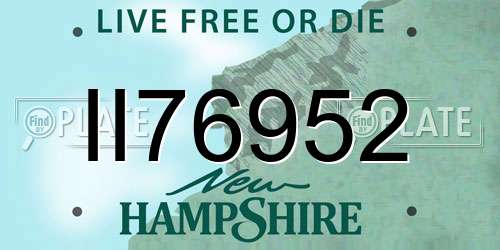 II76952 New Hampshire License Plate