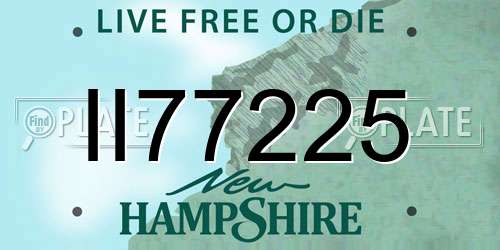 II77225 New Hampshire License Plate