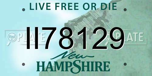 II78129 New Hampshire License Plate
