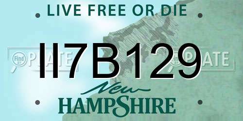 II7B129 New Hampshire License Plate