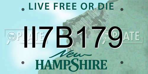 II7B179 New Hampshire License Plate