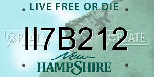 II7B212 New Hampshire License Plate