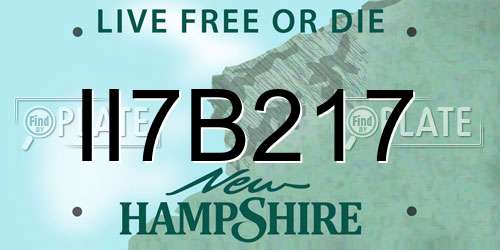 II7B217 New Hampshire License Plate