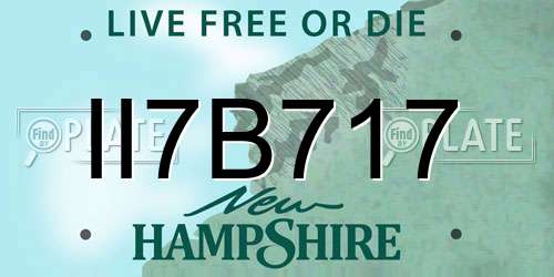 II7B717 New Hampshire License Plate