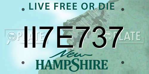 II7E737 New Hampshire License Plate