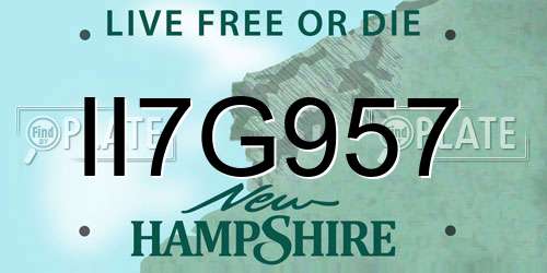 II7G957 New Hampshire License Plate