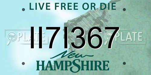 II7I367 New Hampshire License Plate