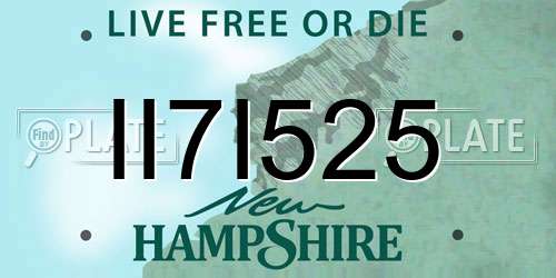 II7I525 New Hampshire License Plate