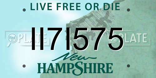 II7I575 New Hampshire License Plate