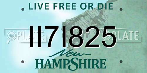 II7I825 New Hampshire License Plate