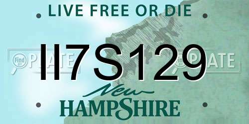 II7S129 New Hampshire License Plate