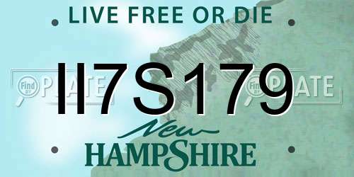 II7S179 New Hampshire License Plate