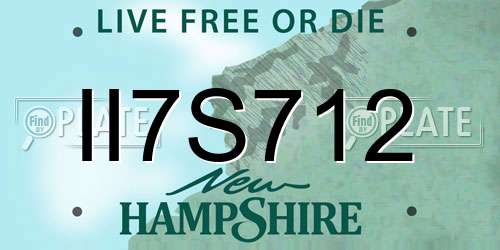 II7S712 New Hampshire License Plate
