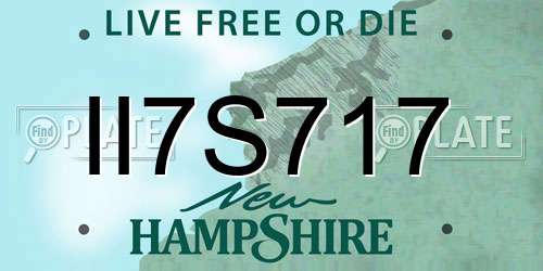 II7S717 New Hampshire License Plate