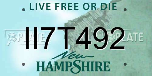 II7T492 New Hampshire License Plate