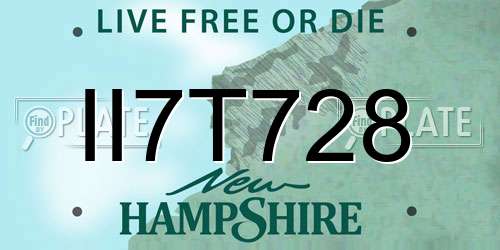 II7T728 New Hampshire License Plate