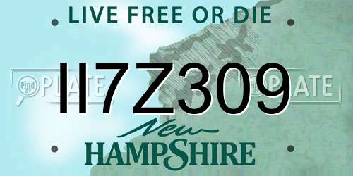 II7Z309 New Hampshire License Plate