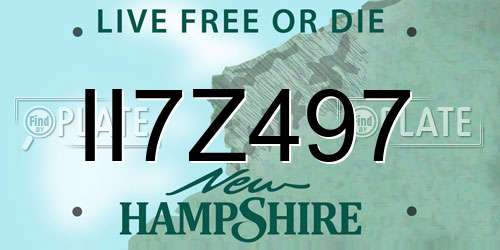 II7Z497 New Hampshire License Plate