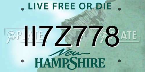 II7Z778 New Hampshire License Plate