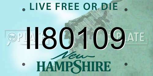 II80109 New Hampshire License Plate