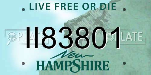 II83801 New Hampshire License Plate