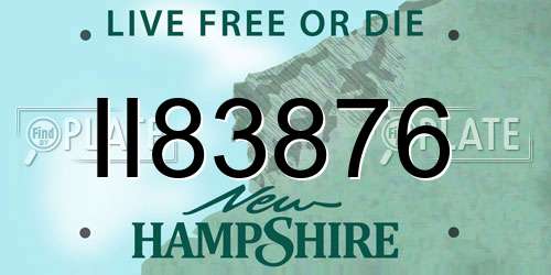 II83876 New Hampshire License Plate