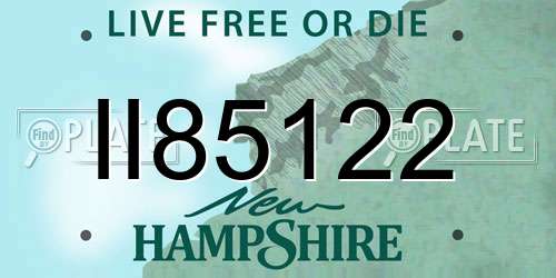 II85122 New Hampshire License Plate