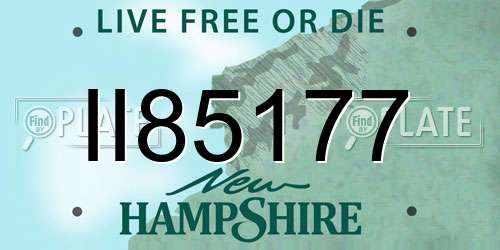 II85177 New Hampshire License Plate